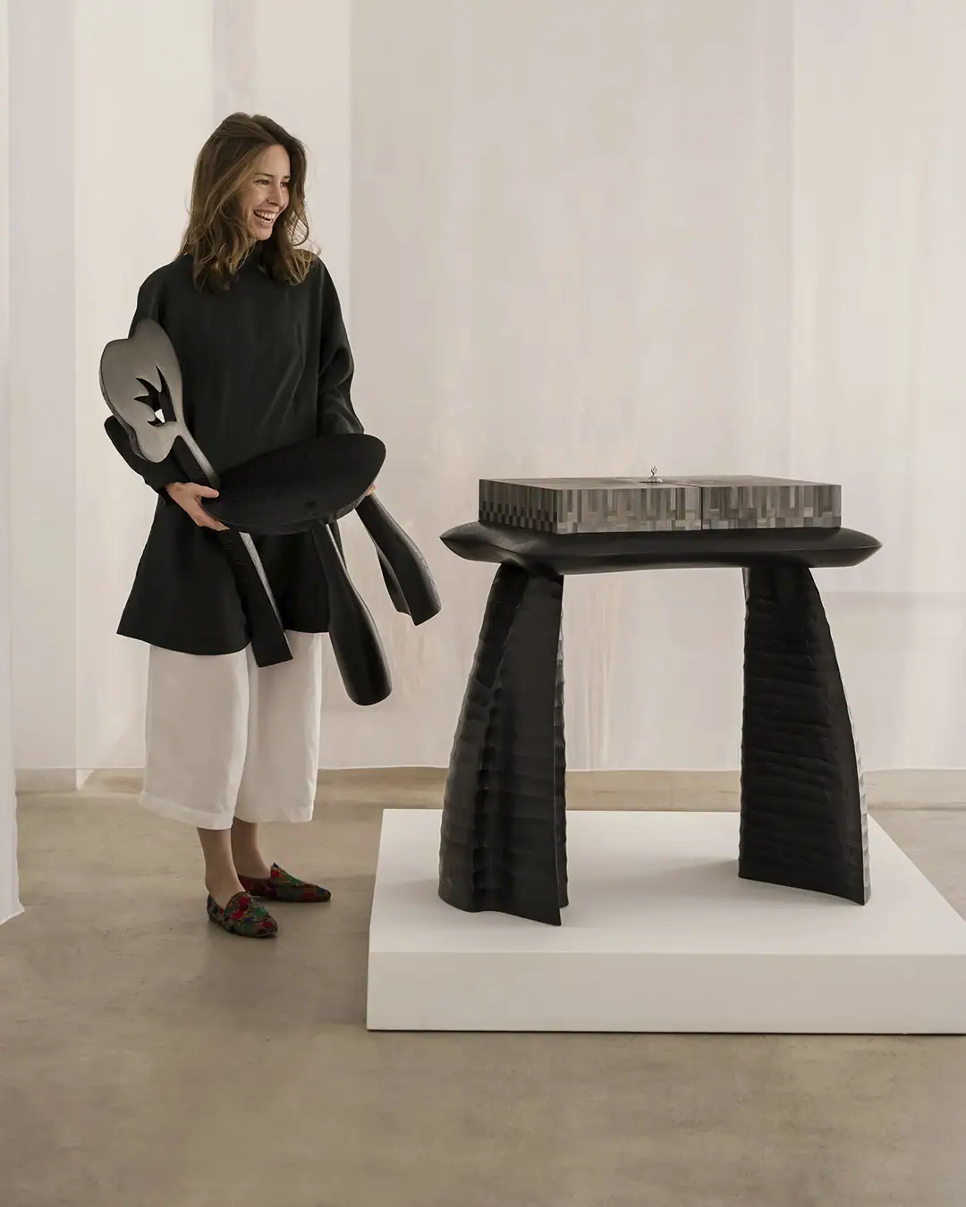 Zofia Sobolewska Ursic, Kraków-based designer working in straw intarsia and carved wood